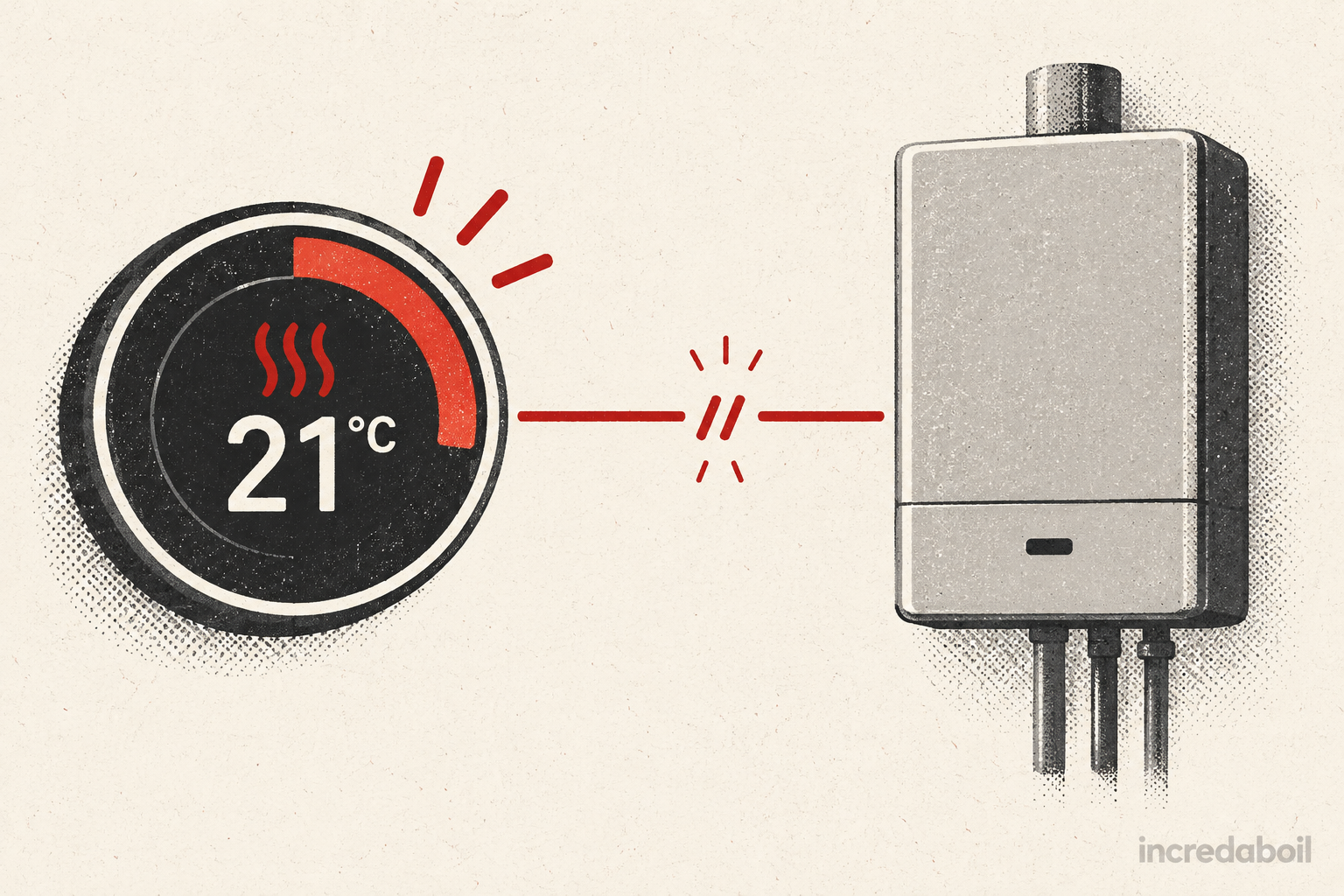 Thermostat says heating is on but boiler is not firing — Incredaboil guide