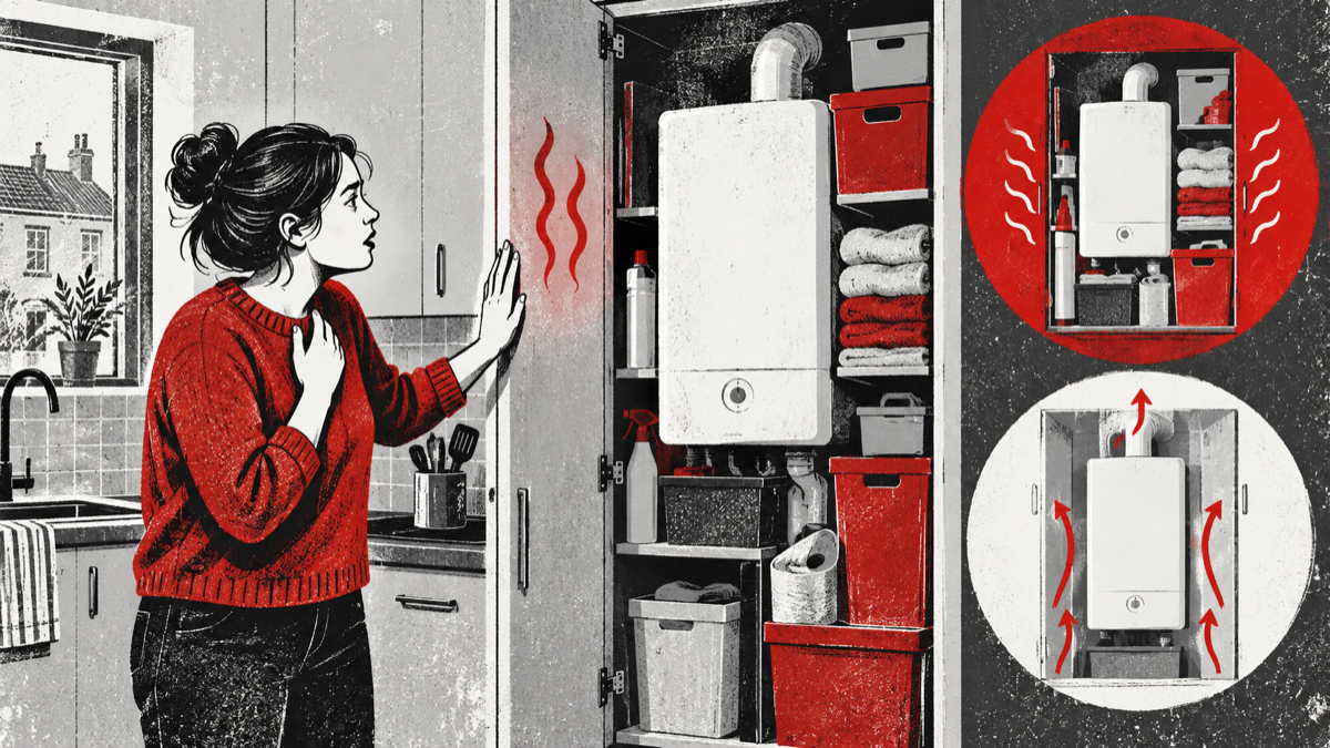 Why does a boiler cupboard become hotter after storage is added? — Incredaboil guide