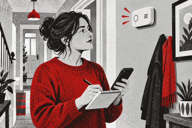 What should a tenant record if a carbon-monoxide alarm chirps after a battery change? — Incredaboil guide