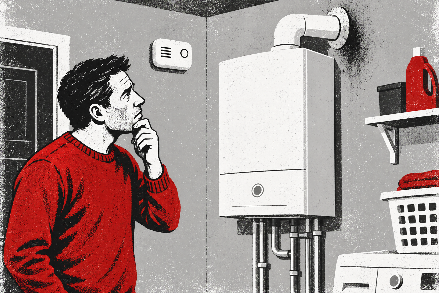 What should I do if I see soot or staining near the boiler or flue? — Incredaboil guide